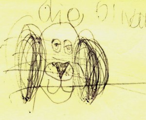 "Ollie-Oliver," drawing by Aashna Taneja, 2002
