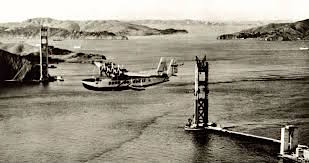 Partially completed Golden Gate Bridge. It would not open till 1937.